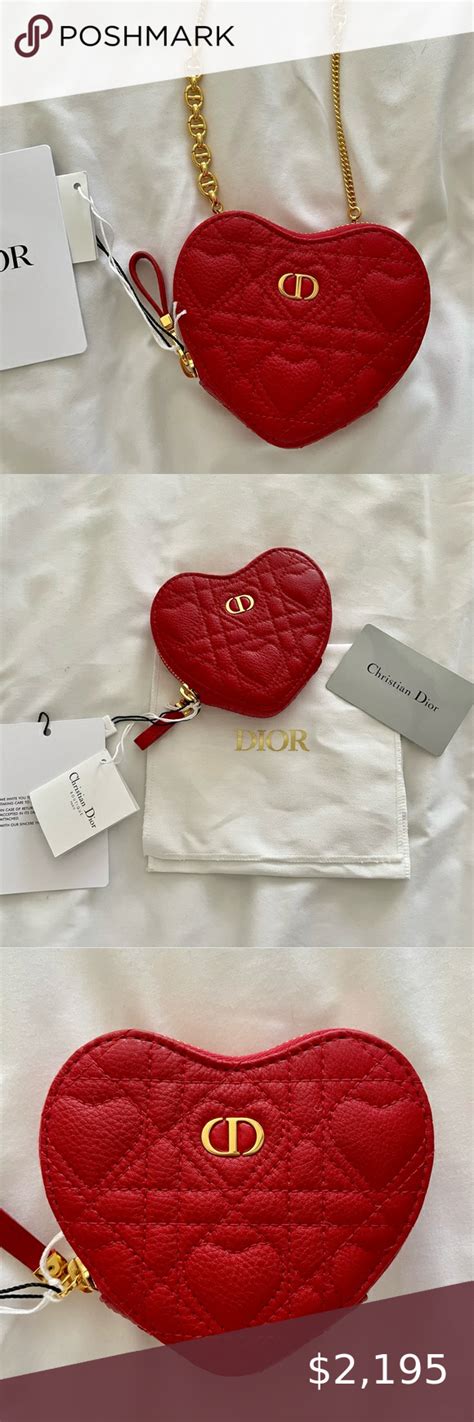 dior caro pouch heart|christian Dior heart bag.